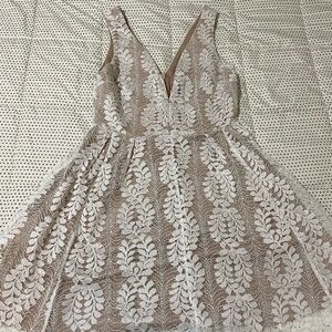 All of My Heart White Lace Skater Dress